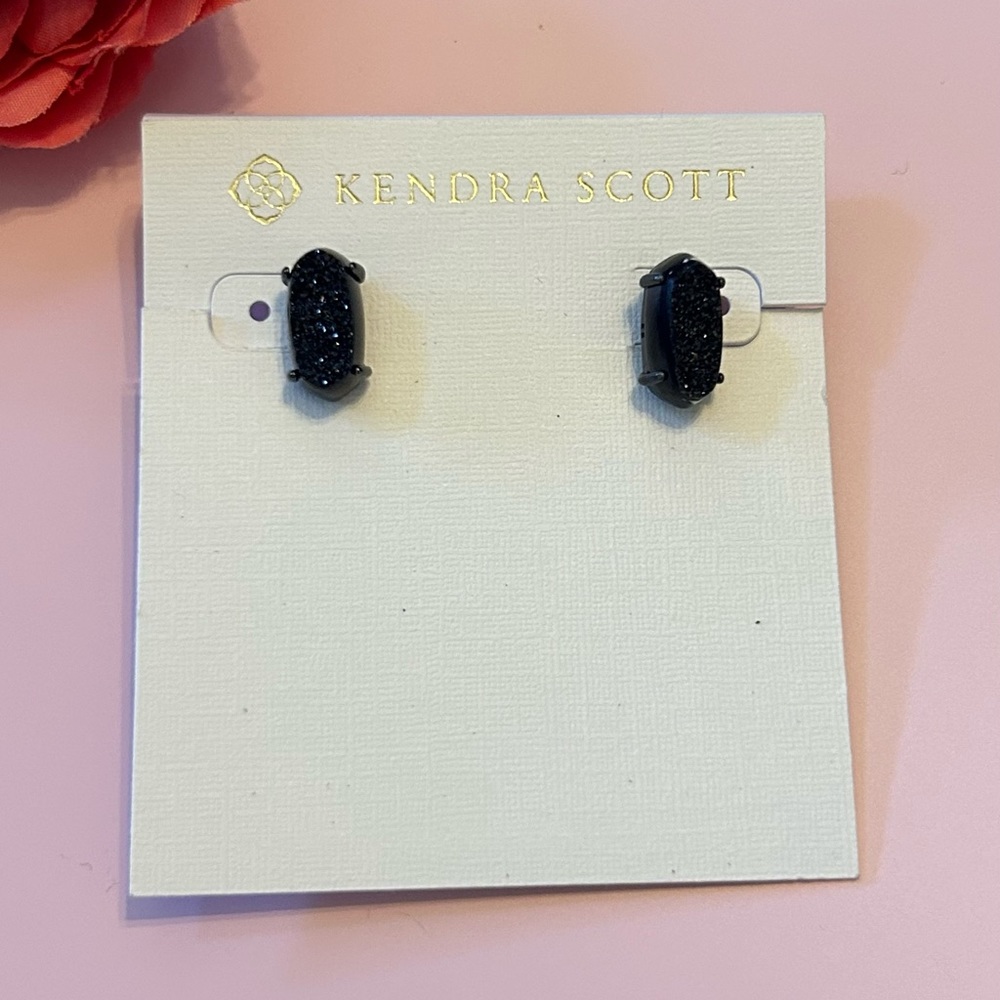 Kendra Scott Black Drusy Earrings